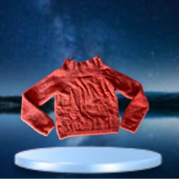Forever 21 sweeter Faux fur Bright orange Light Weight Sweater Size L  Orange - Picture 1 of 15